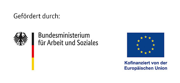 Förderhinweis des Bundesministeriums und der EU. Logos von Ministerien und EU.