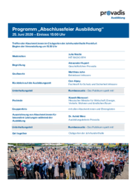 Programm Abschlussfeier Ausbildung - Sommer 2026