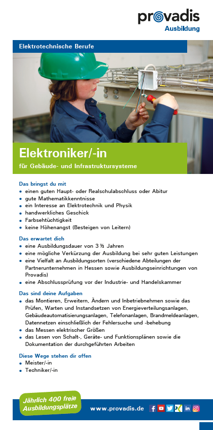 Elektroniker für Gebäude- und Infrastruktursysteme (m/w/d) Elektronik Gebäude- und Infrastruktursysteme