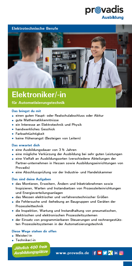 Ausbildung Elektroniker für Automatisierungstechnik (m/w/d) Elektroniker für Automatisierungstechnik (m/w/d)